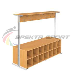 Купить Вешалка напольная двухсторонняя с тумбой для обуви на 28 мест в Абинске 