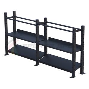 Купить Модульный стеллаж для гантелей, гирь и медболов 2580х430х1200 (2 секции) в Абинске 