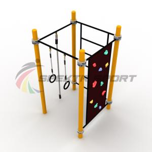 Купить Детский воркаут комплекс с канатом, кольцами, скалодромом и шведской стенкой в Абинске 