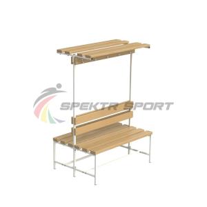 Купить Скамейка с вешалкой и полкой для раздевалок двухсторонняя (разборная) 1200 мм в Абинске 