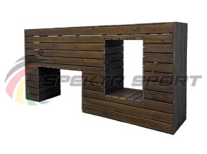 Купить Элемент полосы препятствий Стенка с двумя проломами (брус) в Абинске 