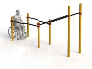 Купить Брусья двойные в подъем с подъездом для колясочников WRK-D11_76mm в Абинске 