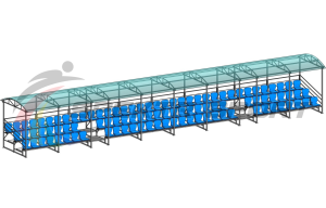 Купить Трибуна для зрителей 3 ряда на 100 мест с навесом v2 (18630) в Абинске 