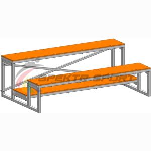 Купить Трибуна мобильная 2 ряда сиденья из фанеры в Абинске 
