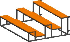 Купить Трибуна мобильная 3 ряда сиденья из фанеры на 15 мест в Абинске 